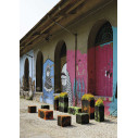 Vaso Kube High con ruote L 80 ambientazione