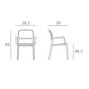 Set tavolo Rio 210 con 8 poltrone Riva scheda tecnica