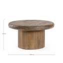 Tavolino Lopez brown Ø 75 Bizzotto dimensioni