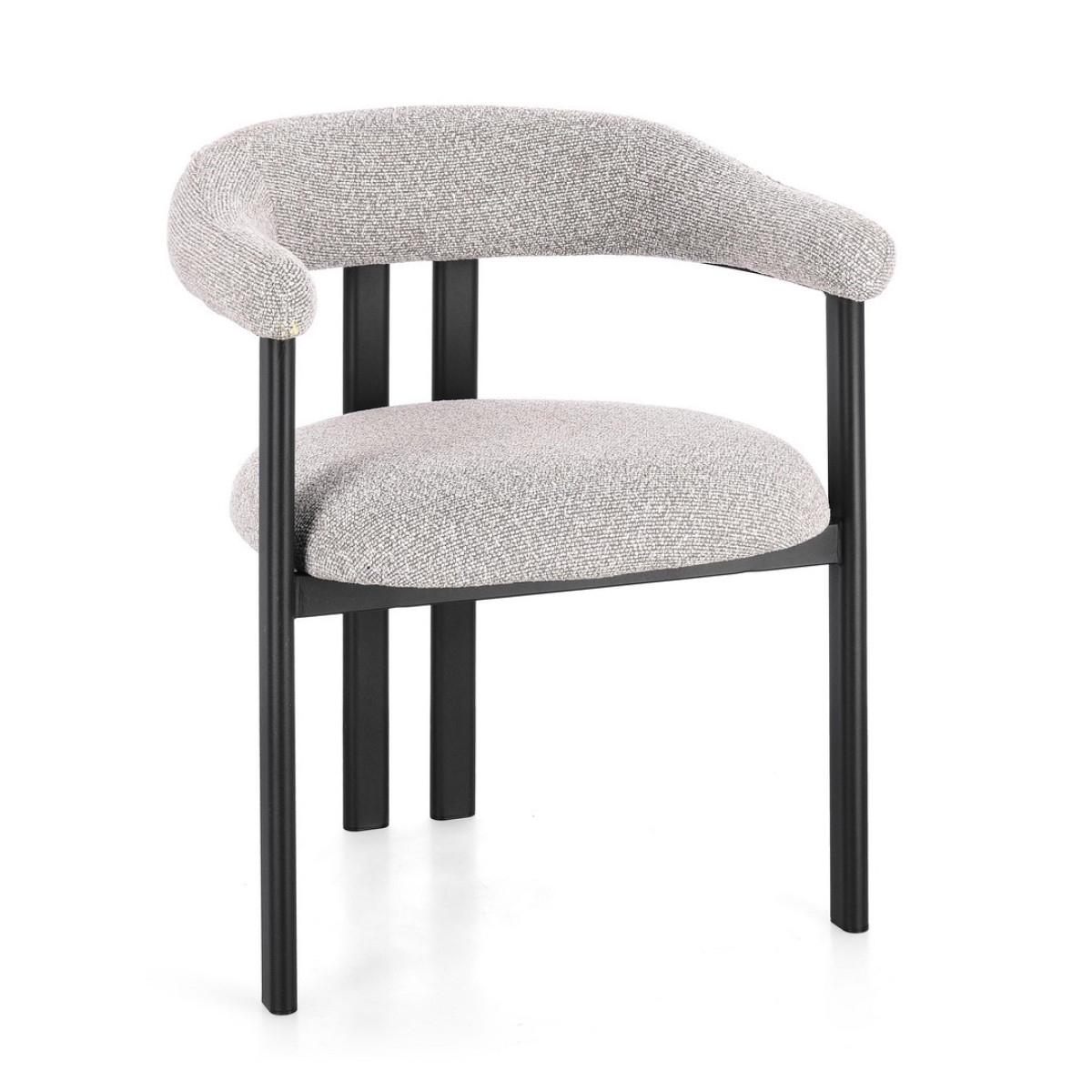 Sedia con braccioli Giuditta Nero-Grigio