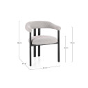 Sedia con braccioli Giuditta Nero-Grigio Bizzotto dimensioni