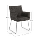 Sedia con braccioli Evelyn Carbone Bizzotto dimensioni