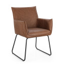 Sedia con braccioli Evelyn Cognac Bizzotto vista