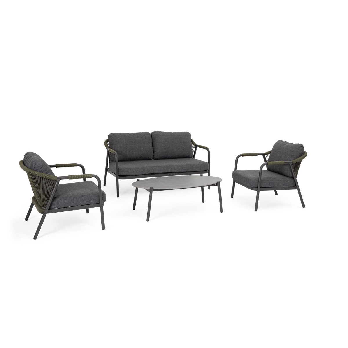 Set4 Salotto Miravet Antracite-Verde