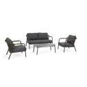 Set4 Salotto Miravet Antracite-Verde Bizzotto vista
