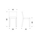 ABChair Bianco Sedia Danese Milano dimensioni