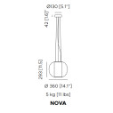 Alma Nova Lampada a sospensione Contardi dimensioni