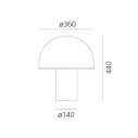 Artemide Onfale lampada da tavolo dimensioni