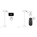 Barbell Solar LED lampada da terra solare ricaricabile Nero Zafferano dettaglio RF modalità Radio Frequenza