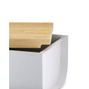Alessi BG03 R Mattina Cassetta per pane in acciaio colorato Warm Grey dettaglio