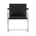 Knoll Mies Van Der Rohe Brno Poltroncina struttura piatta con braccioli rivestiti vista