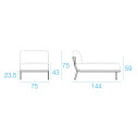 Cabla Chaise lounge dx Emu dimensioni
