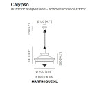 Calypso Martinique XL lampada da esterno Contardi dimensioni