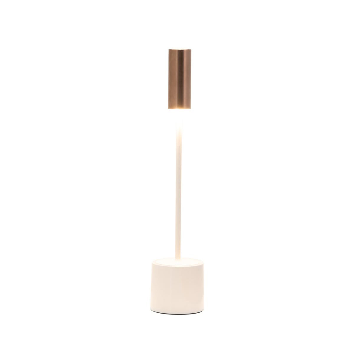 Carolina Pro LED lampada da tavolo Avorio lucido-Bronzo spazzolato