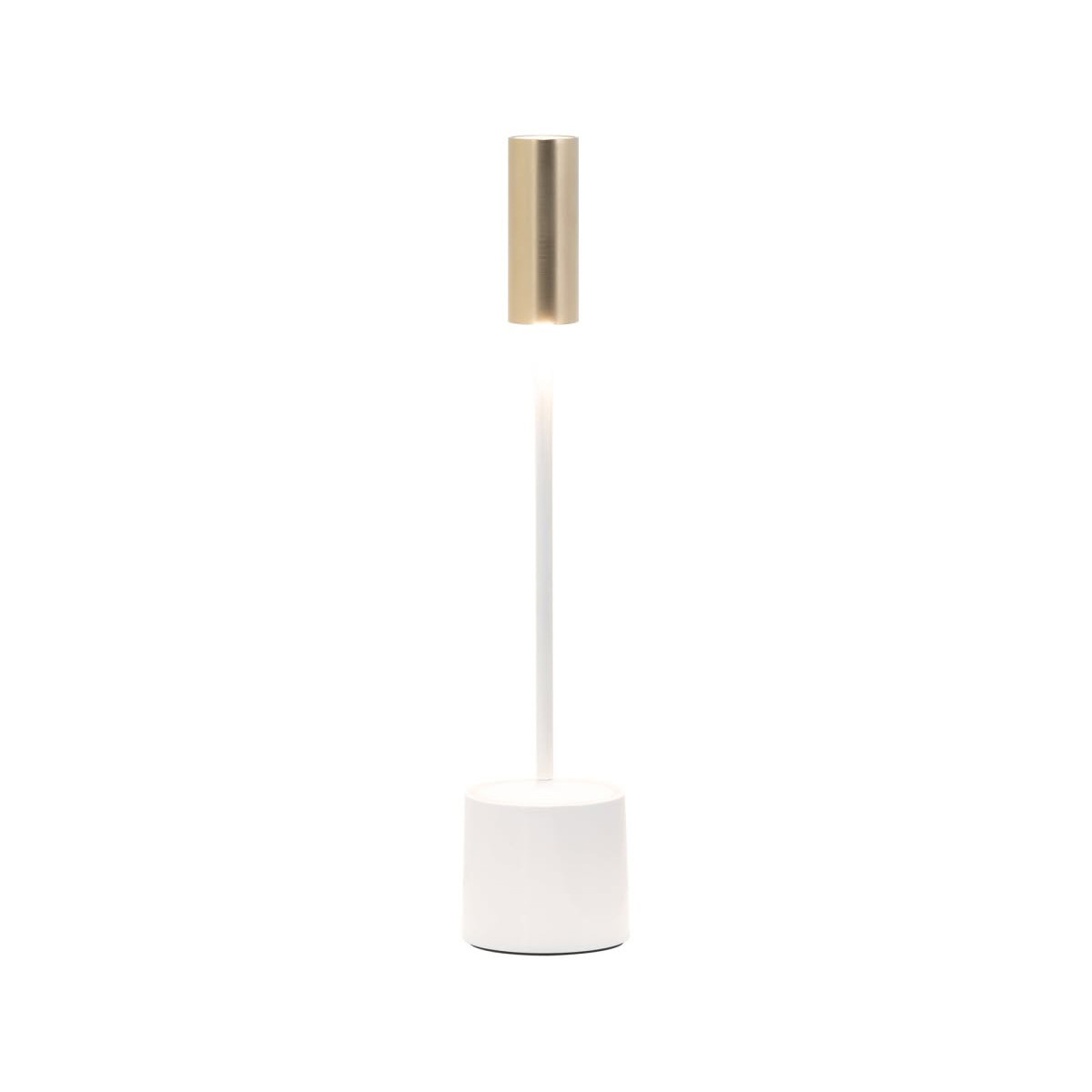 Carolina Pro LED lampada da tavolo Bianco lucido-Ottone spazzolato