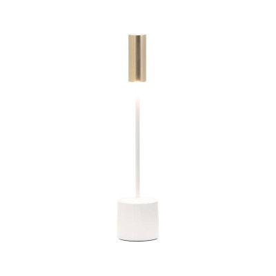 Carolina Pro LED lampada da tavolo Bianco lucido-Ottone spazzolato