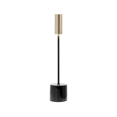 Carolina Pro LED lampada da tavolo Nero lucido-Ottone spazzolato