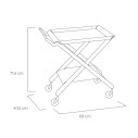 Carrello Zeta con vassoio in legno scuro Vesta Home dimensioni