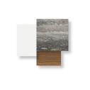 Casilda tavolo da caffè 140 x 140 Talenti Outdoor finitura bianco iroko travertino titanio