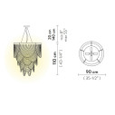 Ceremony Suspension lampada a sospensione White Slamp dimensioni