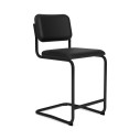 Knoll Breuer Cesca Relax Sgabello Counter verniciato rivestito vista struttura onyx nero ultra opaco