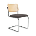 Knoll Breuer Cesca Sedia faggio naturale e seduta rivestita vista Charcoal