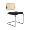 Knoll Breuer Cesca Sedia faggio naturale e seduta rivestita vista Sable