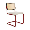 Knoll Breuer Cesca Sedia verniciata ultra opaco faggio nero seduta rivestita vista struttura bianco ultra opaco
