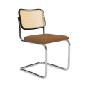 Knoll Breuer Cesca Sedia faggio nero e seduta rivestita vista Bronze