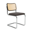 Knoll Breuer Cesca Sedia faggio nero e seduta rivestita vista Charcoal