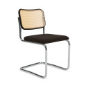 Knoll Breuer Cesca Sedia faggio nero e seduta rivestita vista Sable