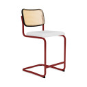 Knoll Breuer Cesca Sgabello Bar verniciato faggio nero seduta rivestita vista struttura rosso scuro ultra opaco
