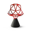 Chair_One Sedia con base in cemento Magis vista base in cemento nero e scocca rossa