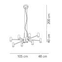Chandelier Longue L 100 H 40 lampada a sospensione Modo Luce dimensioni
