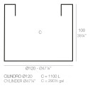 Cilindro Vaso 120x120x100 cm Vondom dimensioni