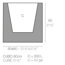 Cubo Vaso 80x80x80 cm Vondom dimensioni