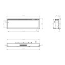 Camino elettrico da parete a incasso frontale Chicago 130 127x14x45 Divina Fire dimensioni