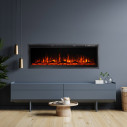 Camino elettrico da parete a incasso frontale Chicago 130 127x14x45 Divina Fire ambientazione