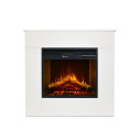 Camino elettrico da terra in legno bianco Michelangelo 96x36x90 Divina Fire vista