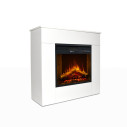 Camino elettrico da terra in legno bianco Michelangelo 96x36x90 Divina Fire vista