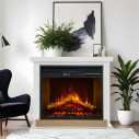 Camino elettrico da terra Stoccolma in legno bianco 75x28x70 Divina Fire ambientazione