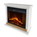 Camino elettrico da terra Stoccolma in legno bianco 75x28x70 Divina Fire vista
