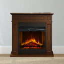 Camino elettrico da terra Jefferson in legno Noce 89,5x90,5x28 Divina Fire ambientazione