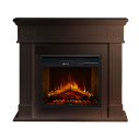 Camino elettrico da terra Cambridge in legno Noce 110x36x100 Divina Fire vista
