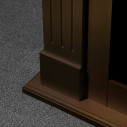 Camino elettrico da terra Cambridge in legno Noce 110x36x100 Divina Fire dettaglio