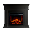 Camino elettrico da terra Cambridge in legno Nero 110x36x100 Divina Fire vista