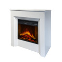 Camino elettrico da terra Bellini in legno Bianco 96x35x96 Divina Fire vista