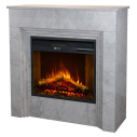 Camino elettrico da terra Bellini in legno effetto Marmo Bianco 96x35x96 Divina Fire vista