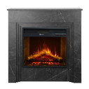 Camino elettrico da terra Bellini in legno effetto Marmo Nero 96x35x96 Divina Fire vista