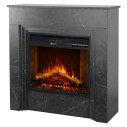 Camino elettrico da terra Bellini in legno effetto Marmo Nero 96x35x96 Divina Fire vista